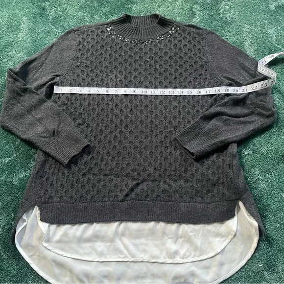 Simply Vera Crystal Neck Knit Layered Sweater, Size L - Picture 12 of 14